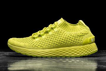 Women's Nobull Neon Lime Reflective Knit Running Shoes Light / Green | SG E2730B